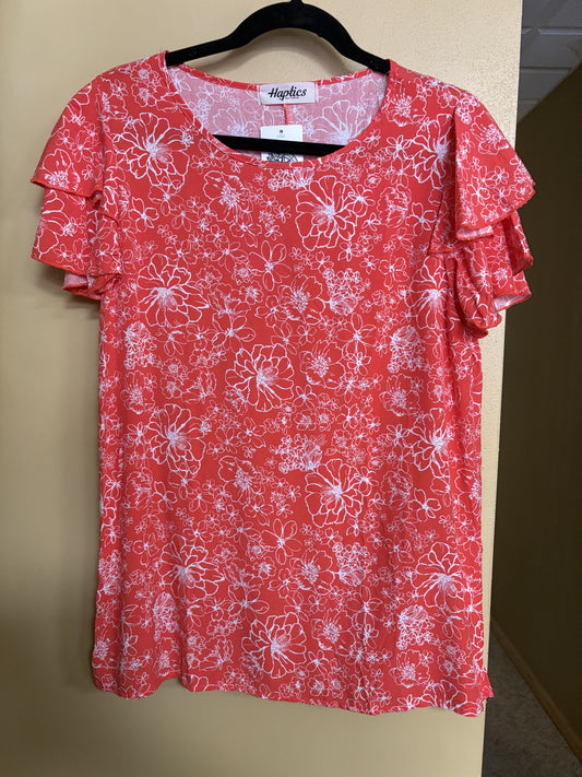 Coral Floral Top