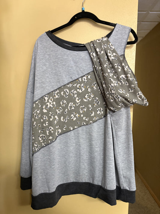 Leopard Cold Shoulder Sweater